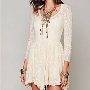 NWOT Free People Intimately Long Sleeve Lace Dress